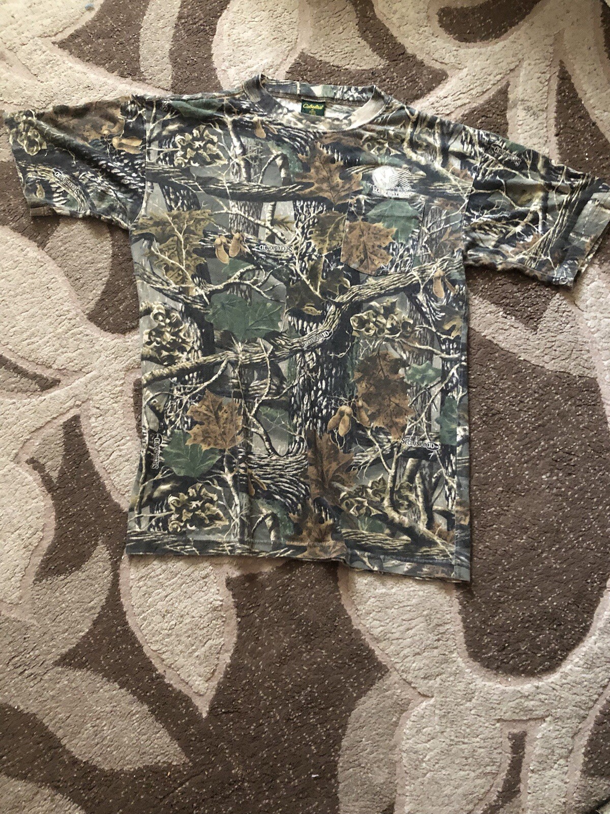 Cabela's Mens Multicolor Camouflage Short Sleeve Crew Neck Pullover T Shirt Sz M gallery