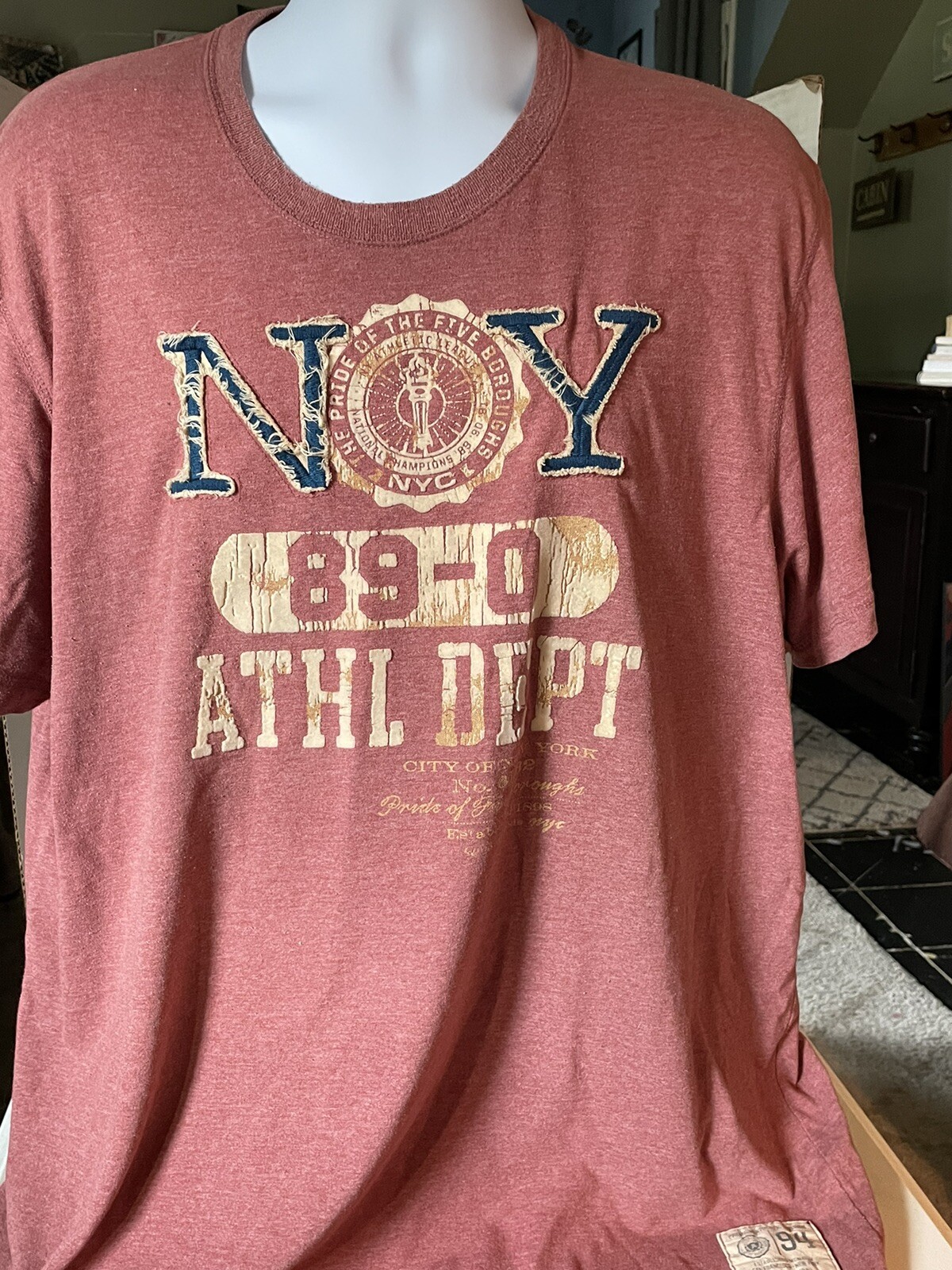 N Y 89-0 Athl Dept Short Sleeve T-Shirt, XXL, A21A390