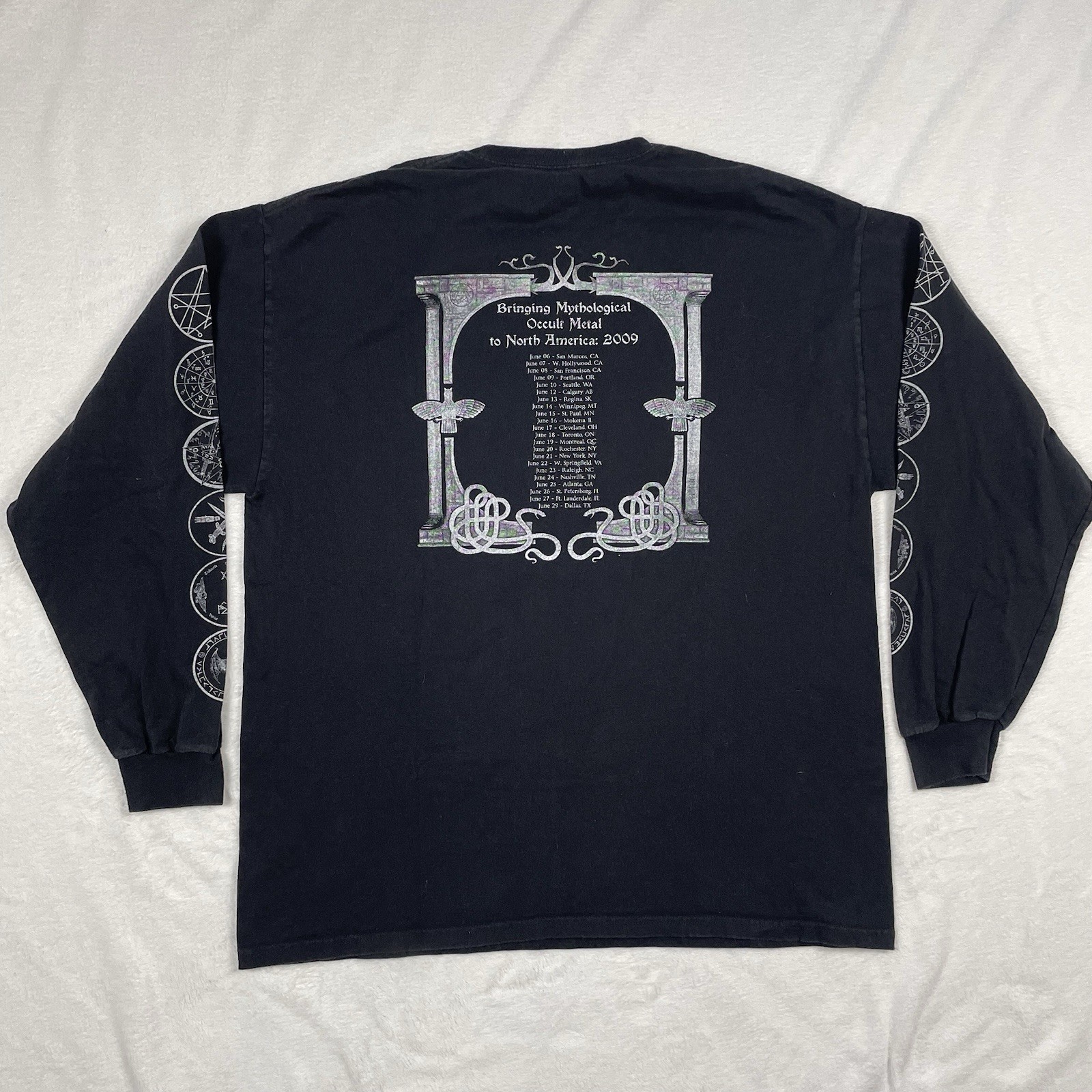 Absu Tour Shirt Mens XL Vintage Y2K Long sleeve Black Metal band Tee 2009 2000s gallery