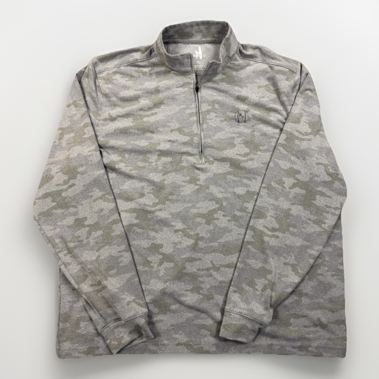 Johnnie-o 1/4 Zip Pullover Shirt Mens Sz XL Gray Camo Performance Stanwich Club
