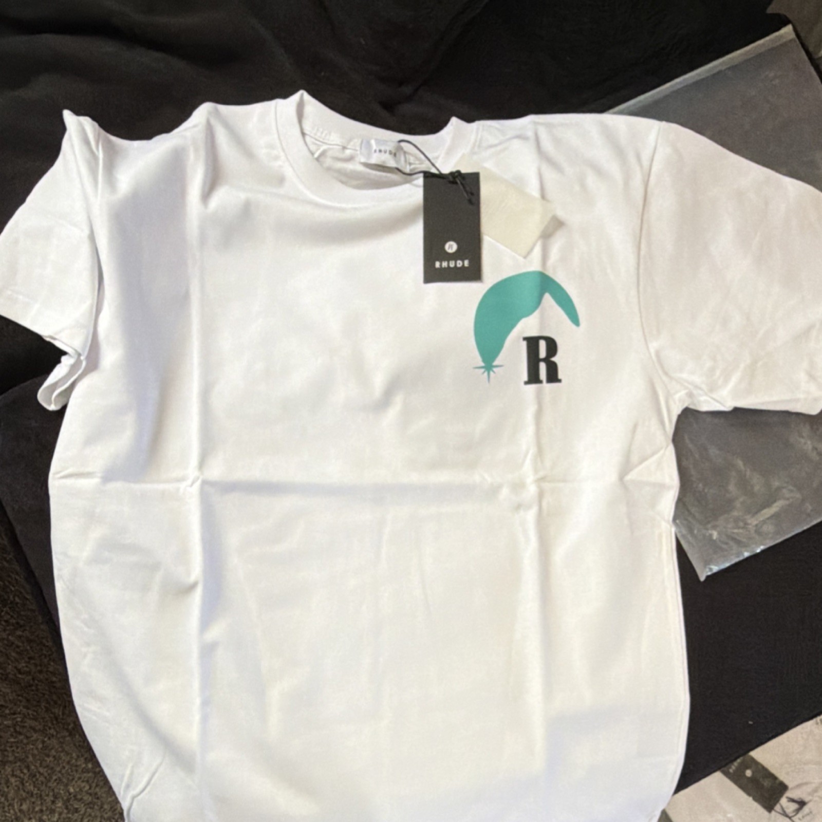 RHUDE Men's M White Graphic Logo T-Shirt Short Sleeve Crew Neck NWT gallery