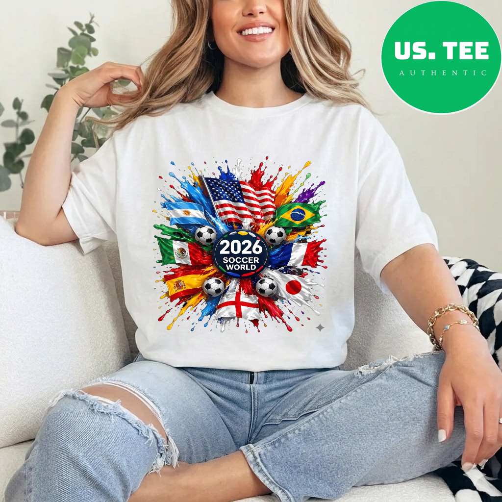 World Soccer 2026 Shirt, 2026 Cup USA Canada Mexico Adults Tshirt,Soccer Fan Tee gallery