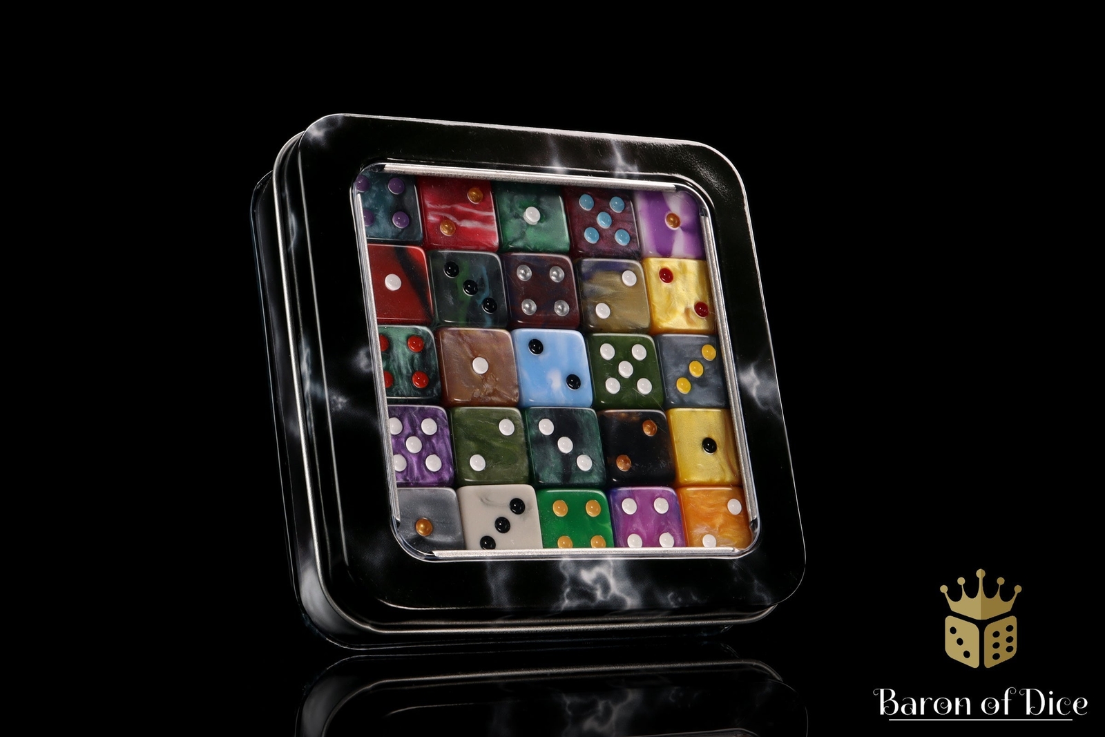 Orc Wargaming Dice – Resin D6s – Green with White Symbols