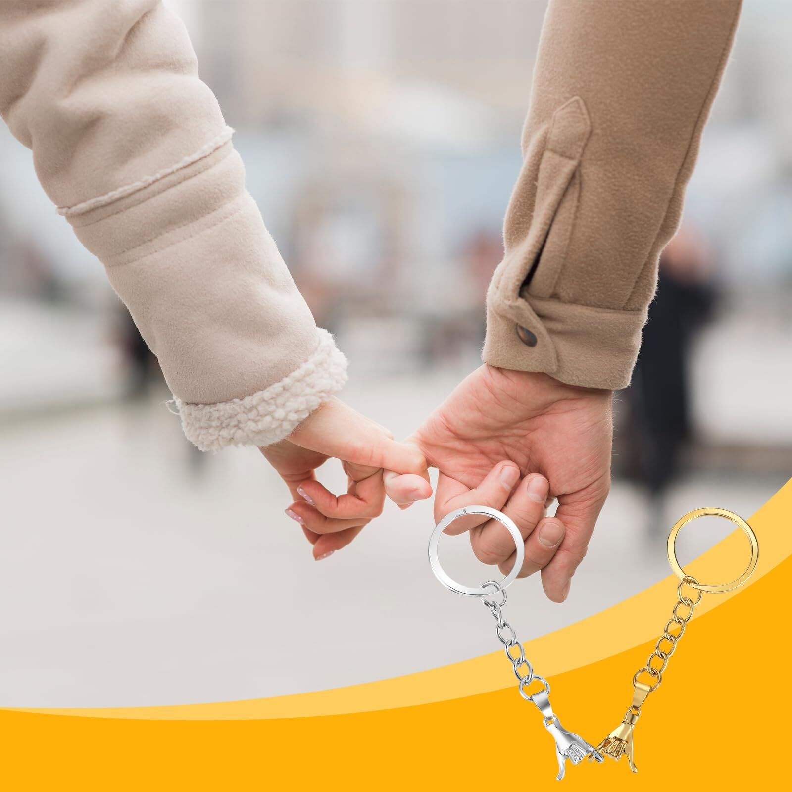 2 Pack Couples Keychain Pinky Promise Keychain Matching Key for Anniversary Gift gallery