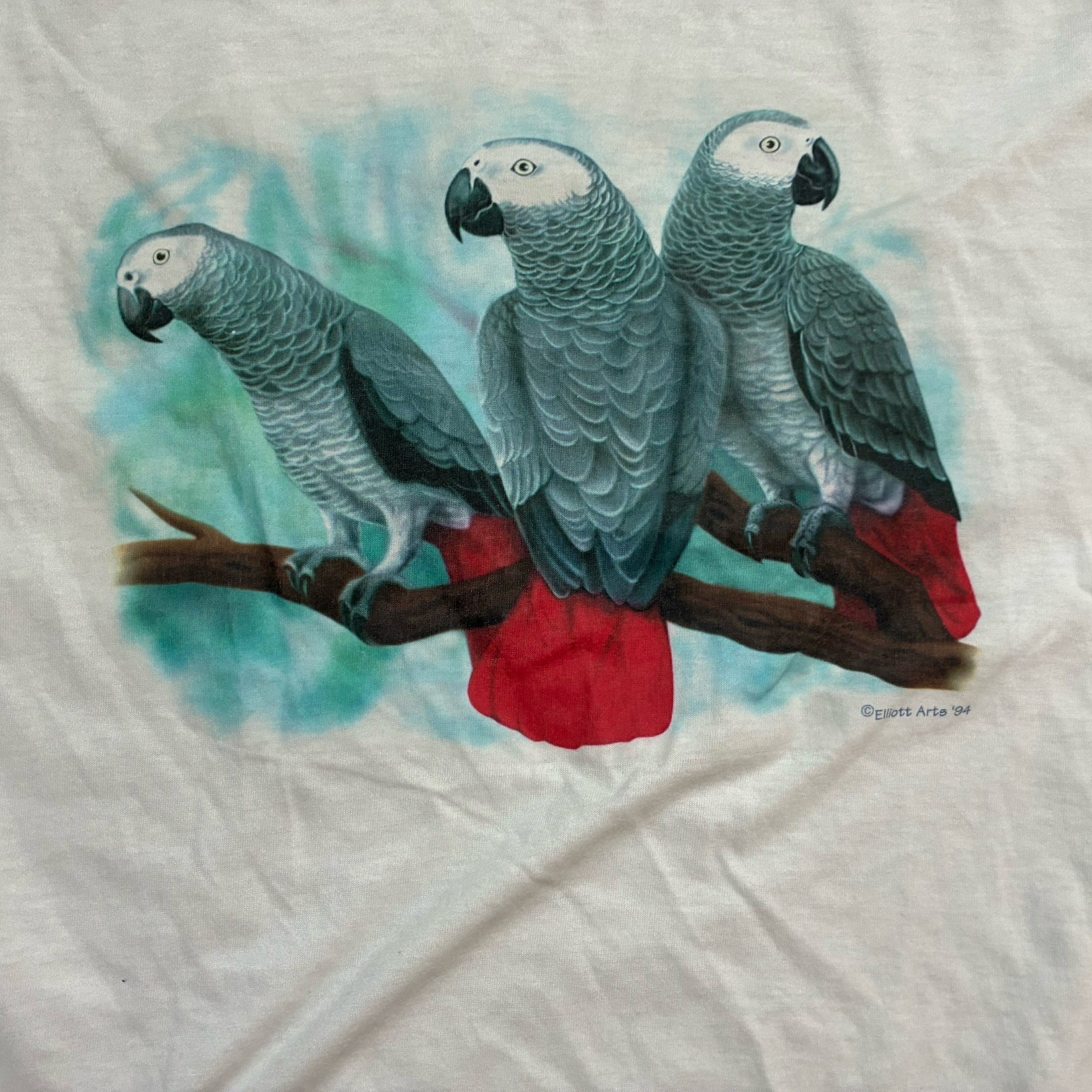 Vintage 1994 T Shirt Adult Xl White Nature Birds Outdoor Tropical Elliott Arts gallery
