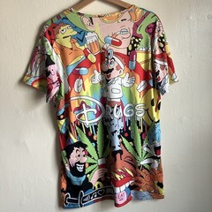 Hoodie Lab Shirt Multicolor Psychedelic Drugs Cartoon Graphic Tee Mens XL