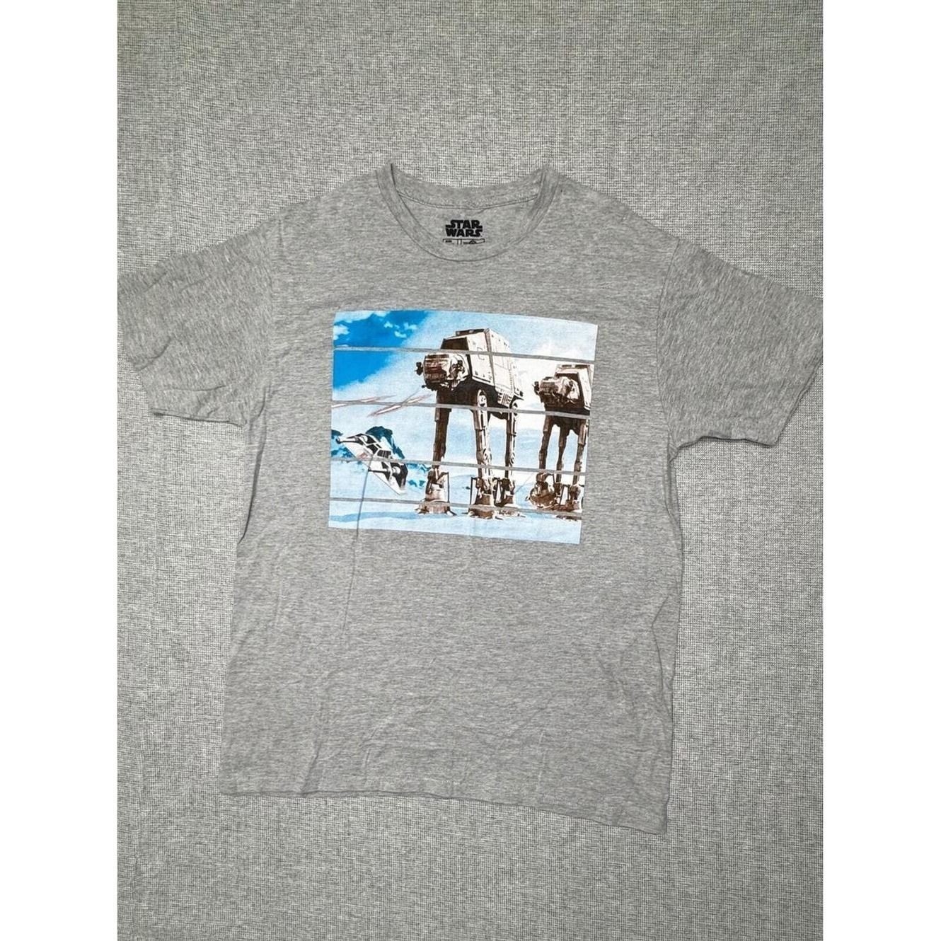 Star Wars AT-AT Walker Hoth Battle Gray Graphic T-Shirt Size L Fifth Sun