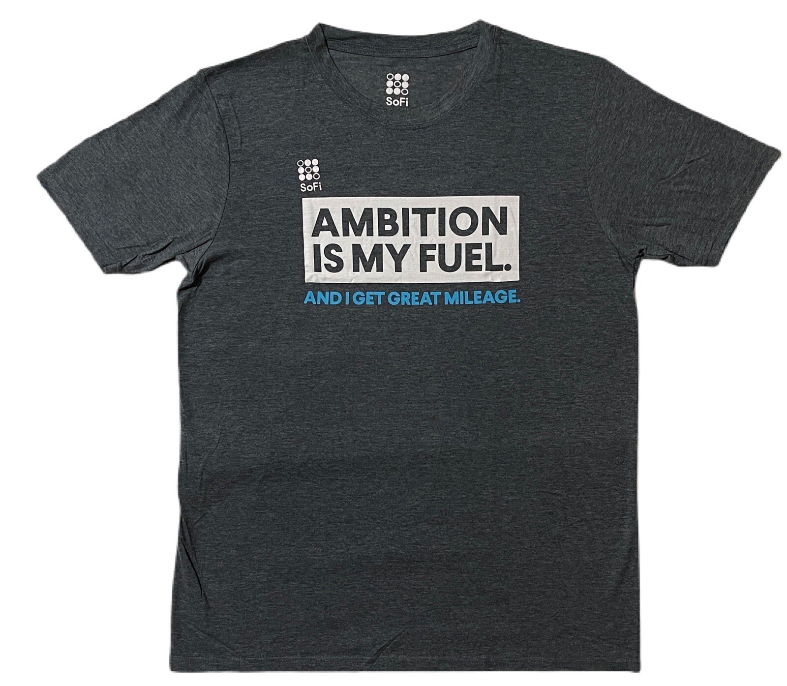 SoFi Technologies App “Ambition Is My Fuel” Large T-Shirt Gray Men’s Employee