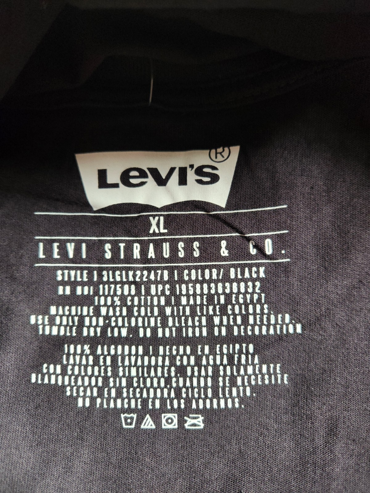 Levi's Men's Black Long Sleeve Graphic Logo Crew Neck T-Shirt XL 3LGLK2247B gallery