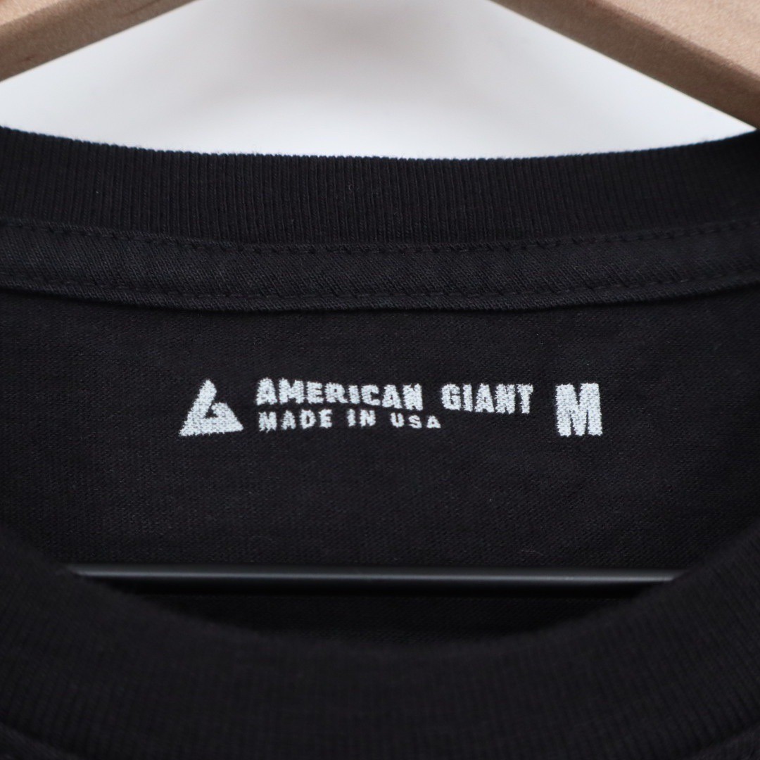 American Giant Black Crew Neck Short Sleeve T Shirt Made in USA Size Medium gallery