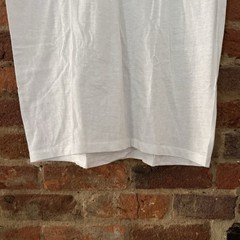 Vintage 50s 60s Blank Plain White Tee Thin Cotton T Shirt XL NOS Rockabilly Work