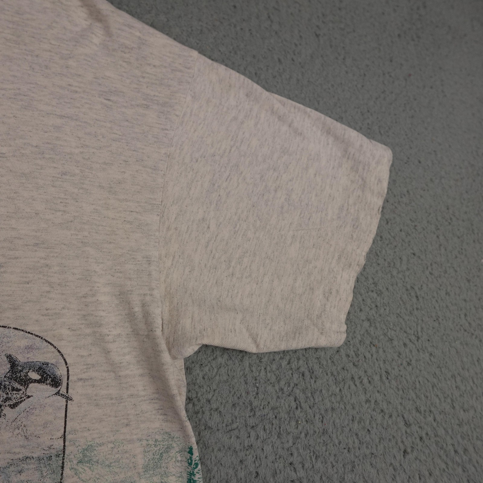 Vintage Sea World Shirt Mens Large Gray Dolphin Orca Tee 90s Made In USA Florida gallery