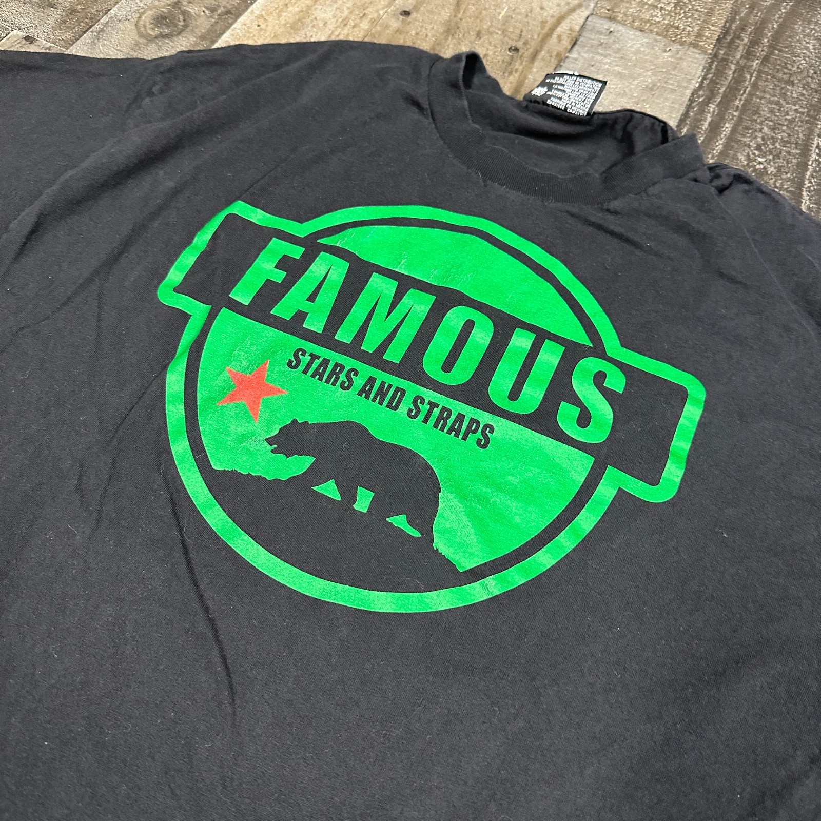 Y2K Famous Stars And Straps Shirt Men's Size XL Black Short Sleeve VTG gallery