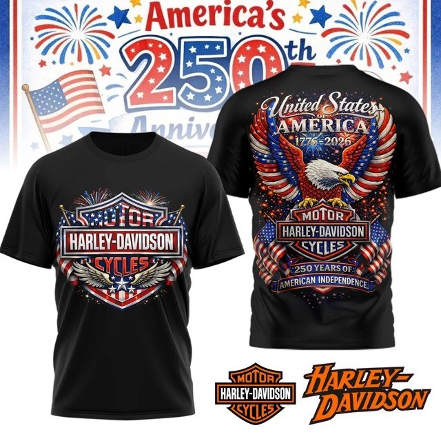 Harley-Davidson America 250th Anniversary Shirt 1776-2026 Independence Day Tee gallery