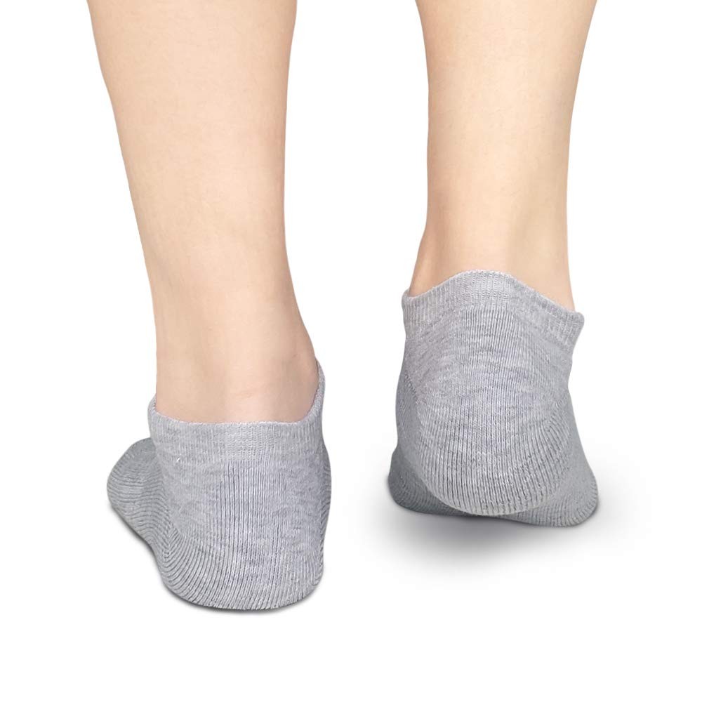 's Athletic Running Cushioned Low Cut Socks, Size 6-9, White/Grey, 6 Pairs gallery