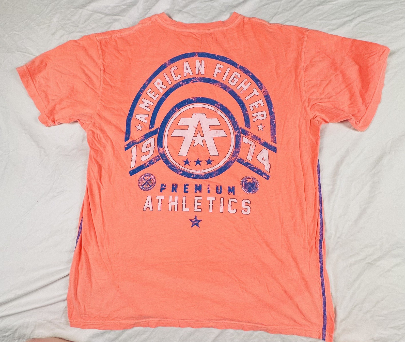 American Fighter Premium Athletics 1974 Neon Orange Graphic T-Shirt Men’s XL gallery