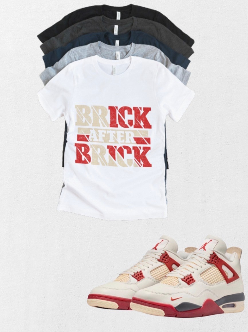 Custom Printed Shirt To Match Jordan 4 Brick by Brick NPC Sneaker Bike T-Shirt gallery