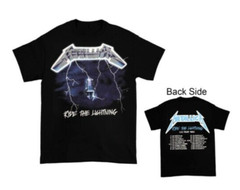 1985 Metallica Ride The Lightning United States Tour T-Shirt Double Sided Tee