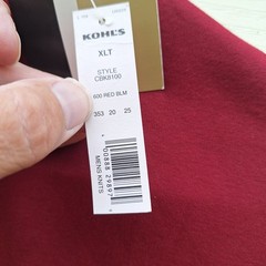 Croft & Barrow Mens Long Sleeve Tee Red Shirt XLT Big & Tall Knit