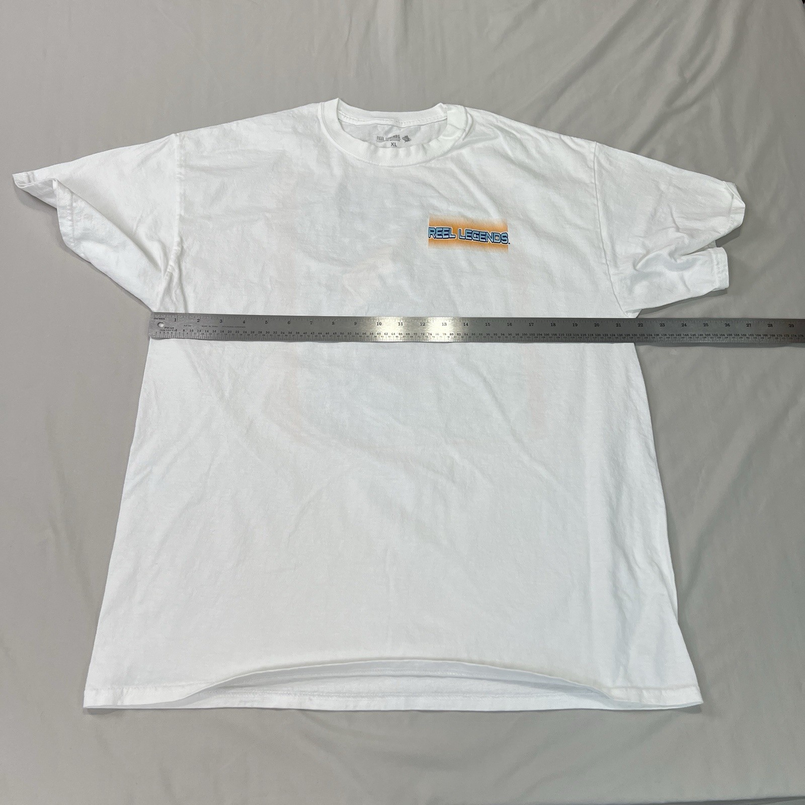 Reel Legends Fishing Shirt Mens XL White Blue Marlin Cotton Tee Nautical Travel gallery