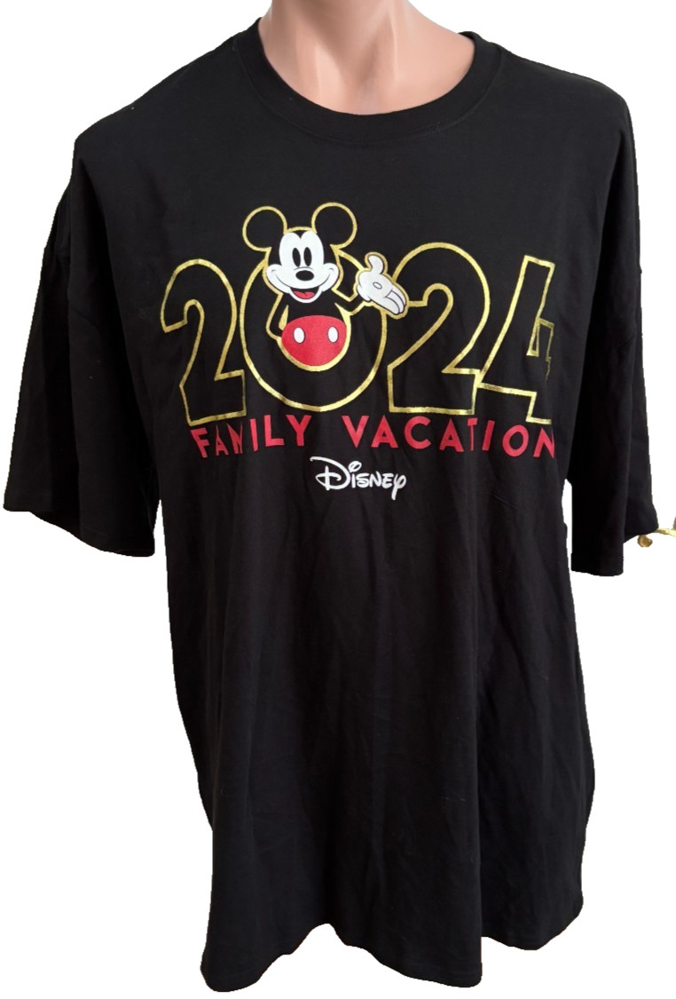 Mickey Mouse Family Vacatio 2024 Disney Short Sleeve T Shirt Mens 3X NEW