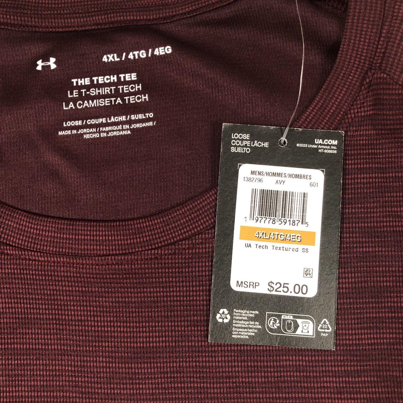 UNDER ARMOUR UA Tech Textured PERFORMANCE S/S T-SHIRT Size 4XL 1382796-601 gallery