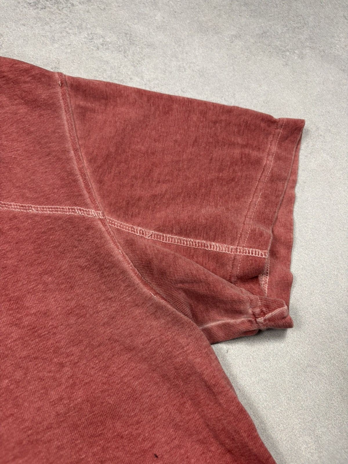 A-Cold-Wall Distressed Washed Red Asymmetric Seam T Shirt Mens L Streetwear gallery