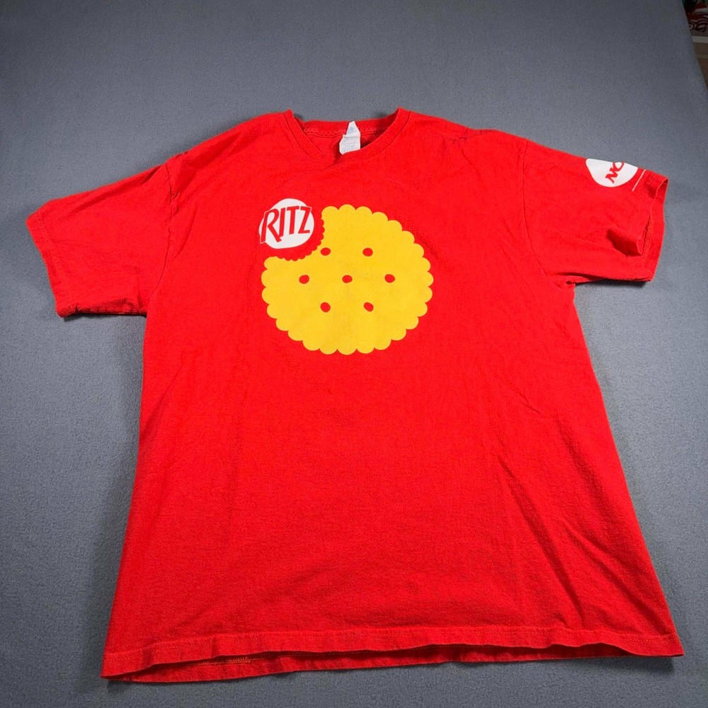NCAA Ritz Cracker T-Shirt – X-Large Red College Football Good Condition! Mens XL