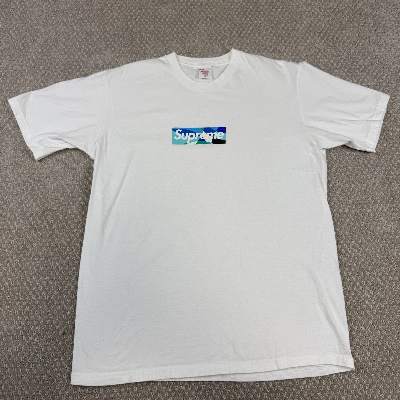 Supreme x Emilio Pucci Box Logo Tee "White Blue" T-shirt BOGO SS21 Size M gallery