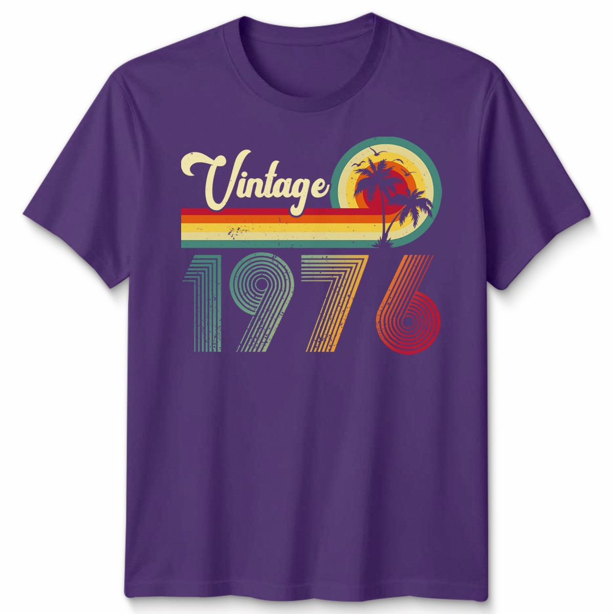 Vintage 1976 50th Birthday Unisex T Shirt Gift Tee For Women Mum Grandpa gallery