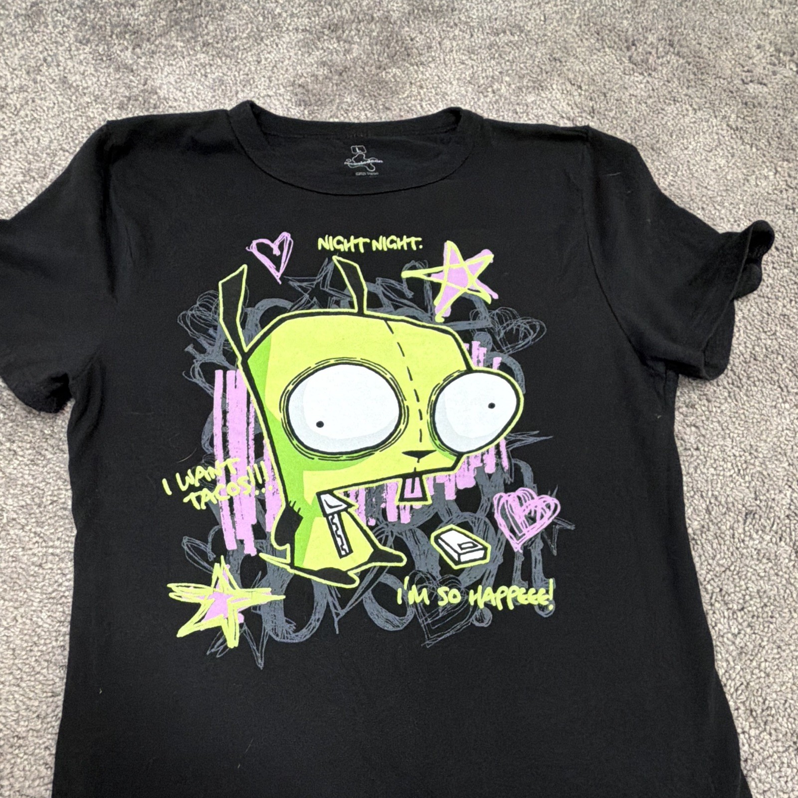 Nickelodeon Invader Zim GIR Black Graphic Tee Men’s L Ripple Junction Tagless gallery