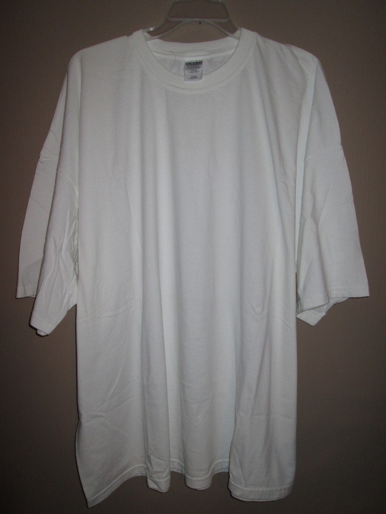 Gildan Heavyweight T-Shirt 5XL Solid White Quality Strong Durable Short Sleeve