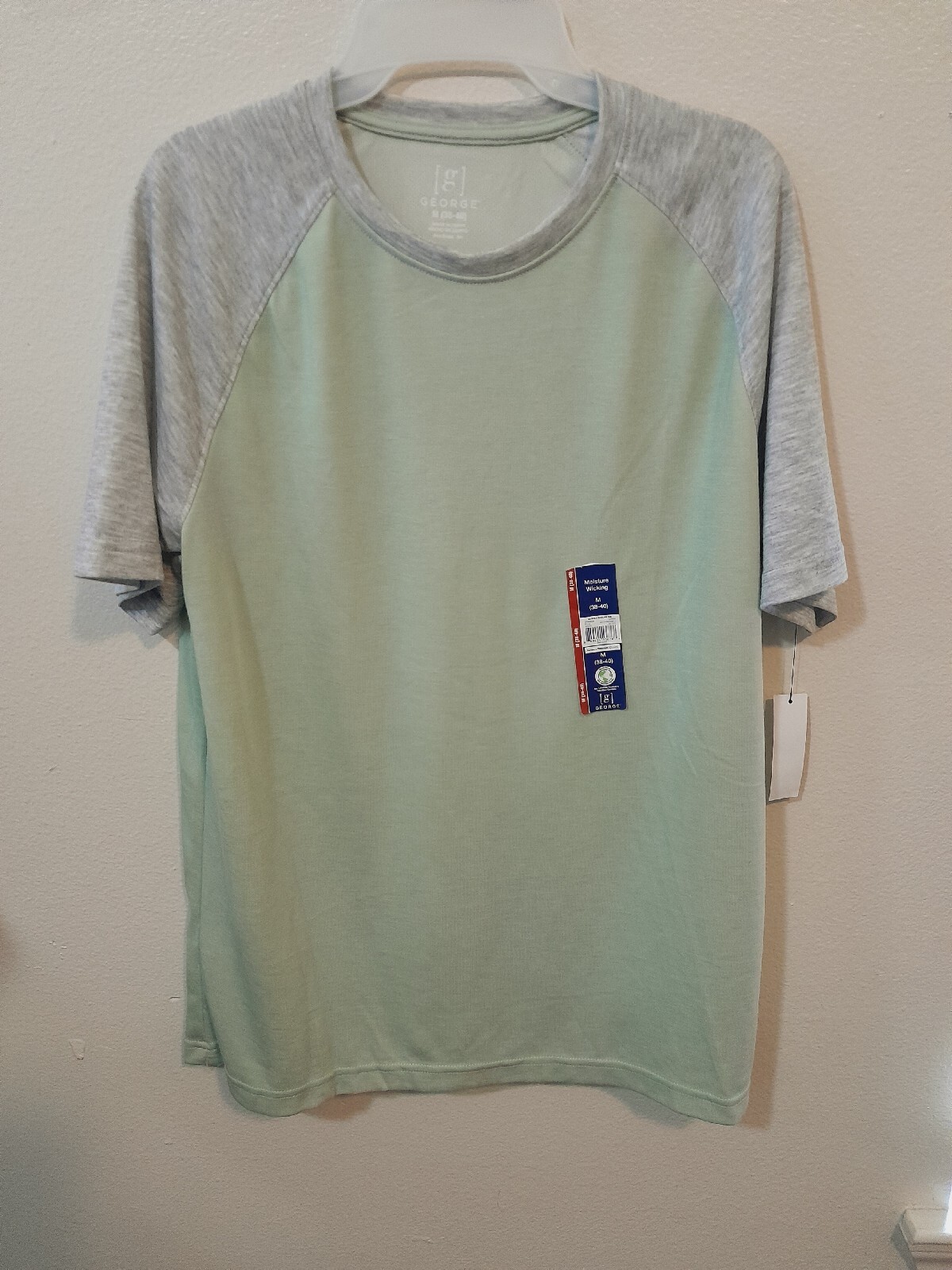 Mens George Size Medium Raglan Tee Short Sleeve Tee Shirt Color green NWT gallery