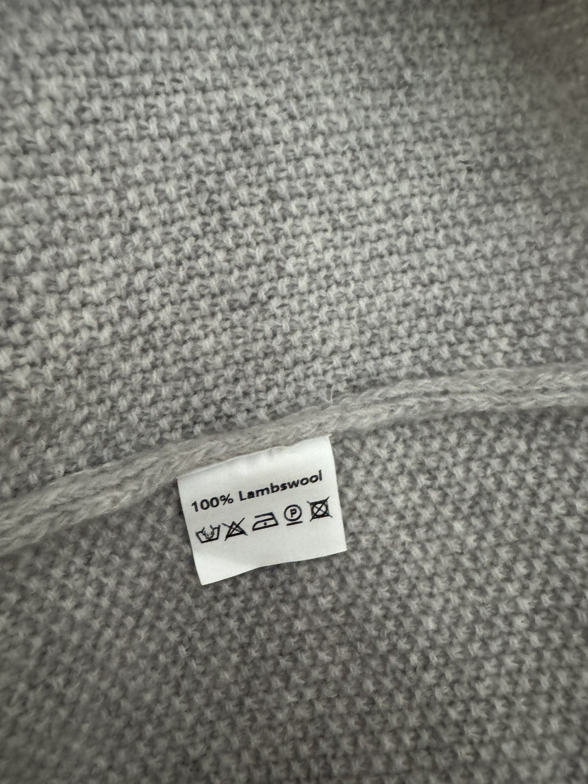 Women's GullFugl Norway 100% Lambswool Sweater Poncho, Large, color Light Grey gallery