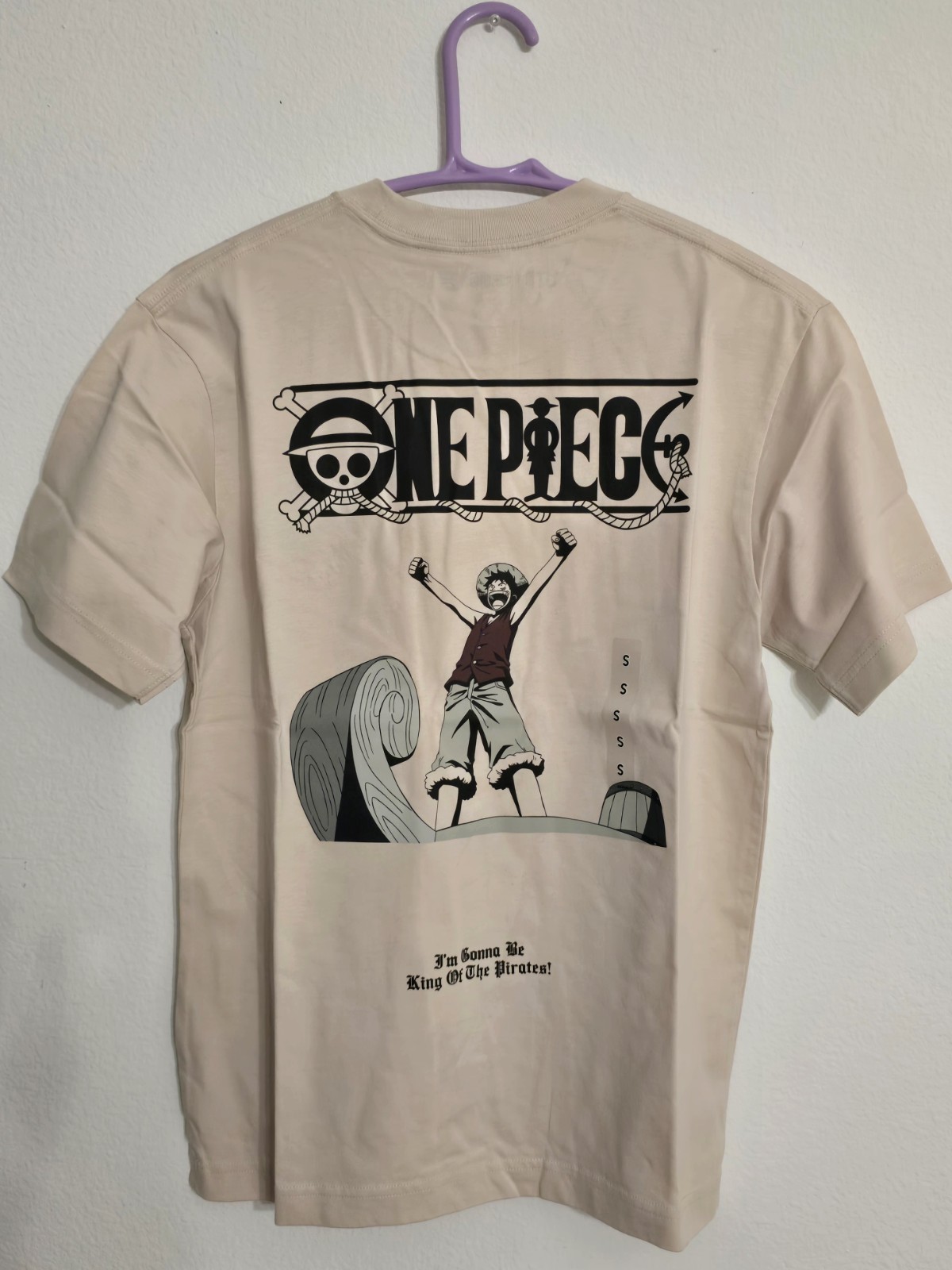 Uniqlo ONE PIECE Anime 25th Short Sleeve Beige Pirate King Unisex Size S NEW gallery