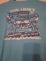 IZOD Saltwater Double-Sided Graphic Logo Crew Neck T-Shirt Blue Men’s L