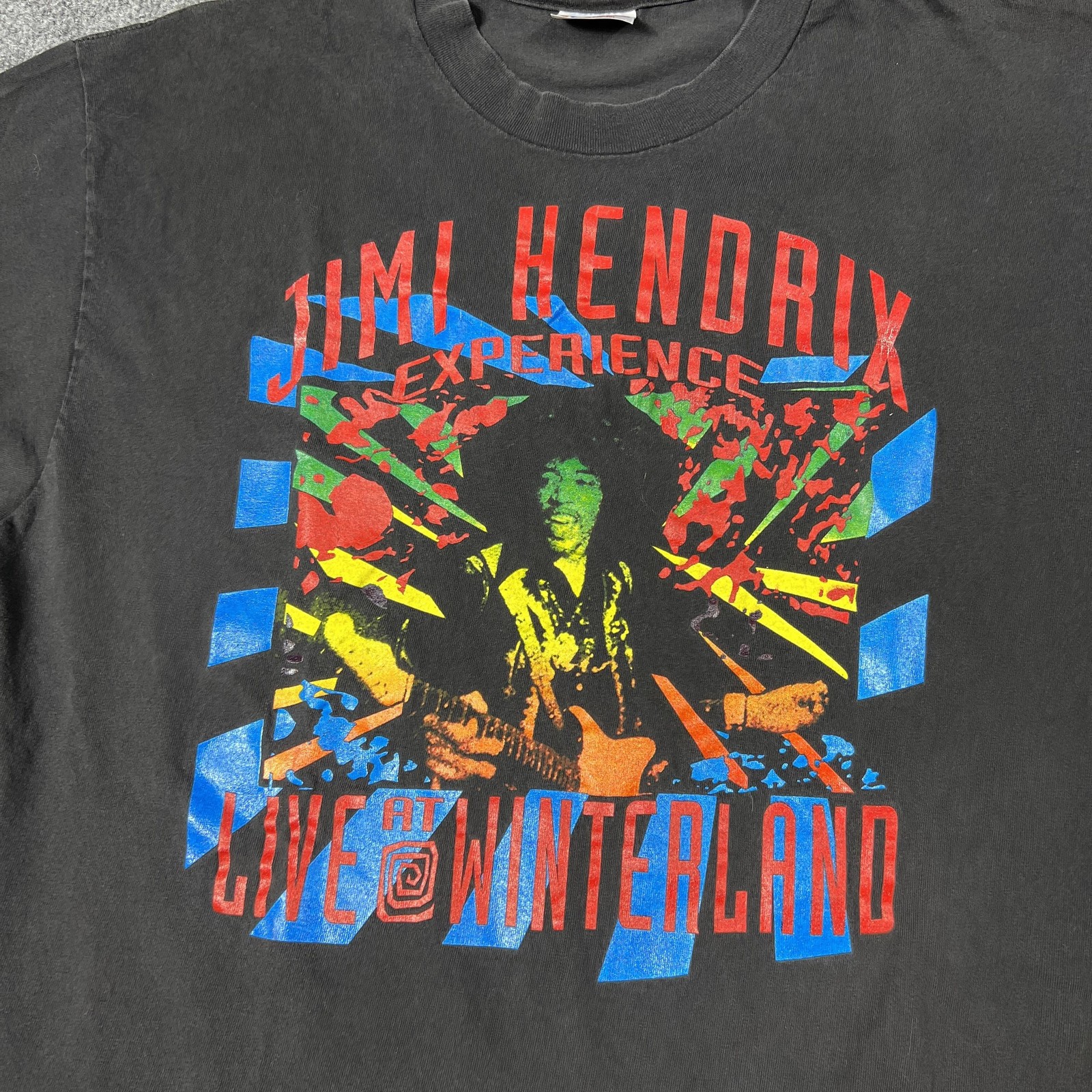Vintage Jimi Hendrix Shirt Mens XL Black Live at Winterland Graphic Hanes USA gallery