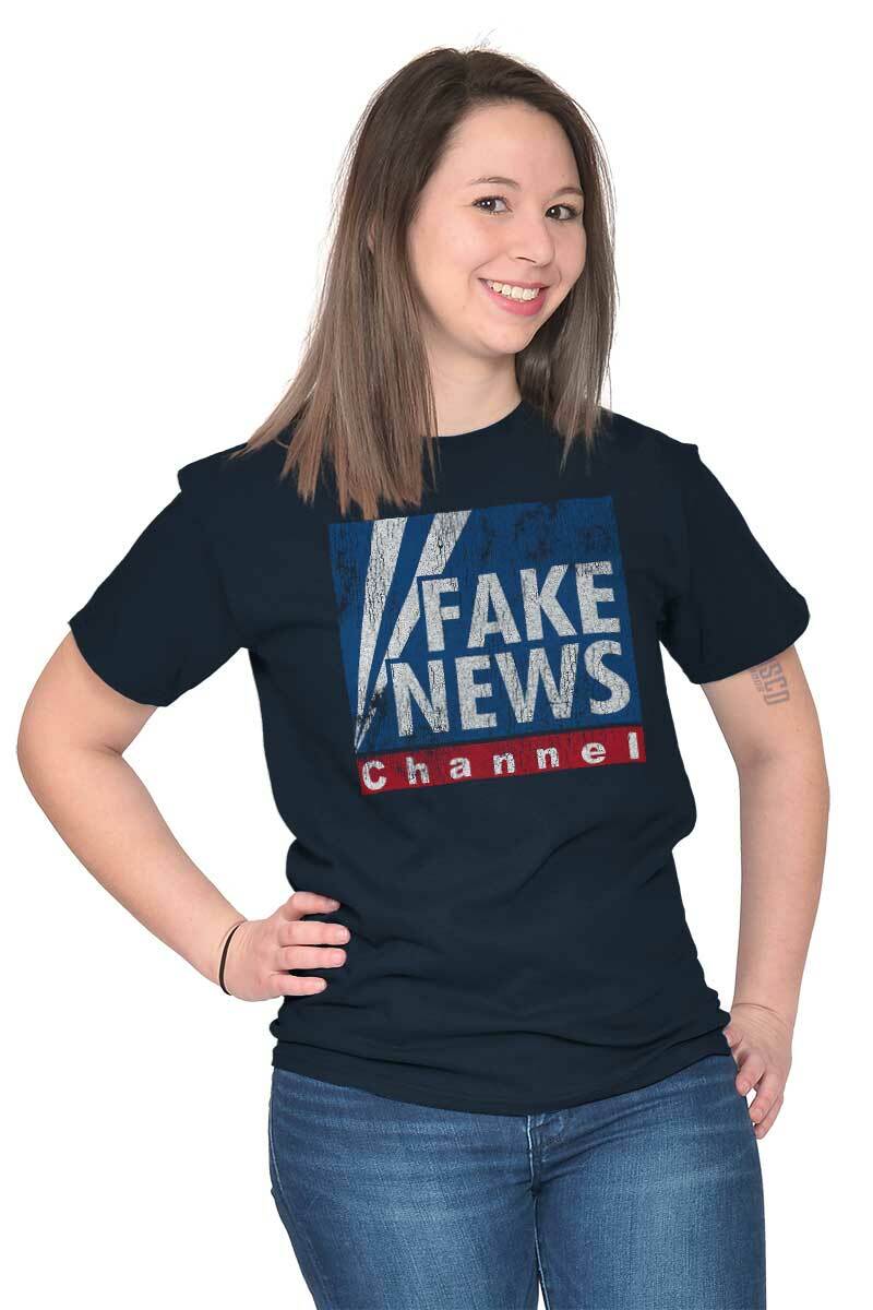 Fake News President Donald Trump Political Womens or Mens Crewneck T Shirt Tee gallery