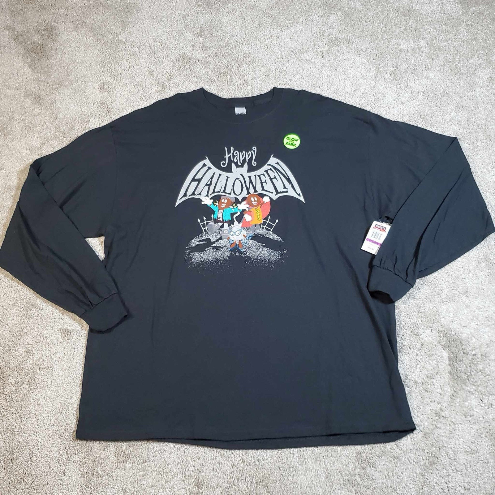 Deadstock Hersheys Reeses Long Sleeve T Shirt Happy Halloween Glow In Dark 2XL gallery