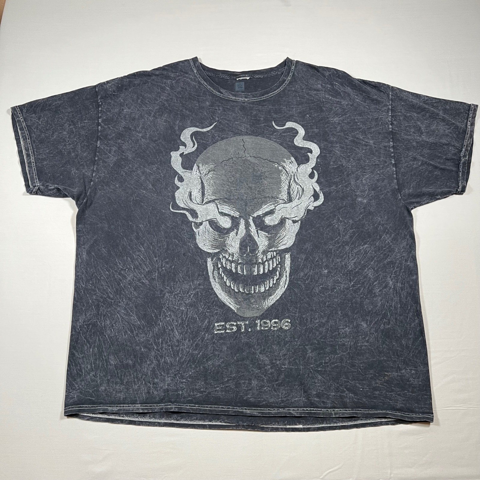 WWE Stone Cold Steve Austin Smoking Skull Shirt Acid Wash Graphic Tee Mens 3XL gallery