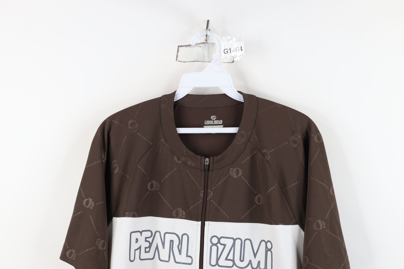 Vtg Pearl Izumi Mens Large Spell Out Color Block Bicycle Cycling Jersey Brown gallery