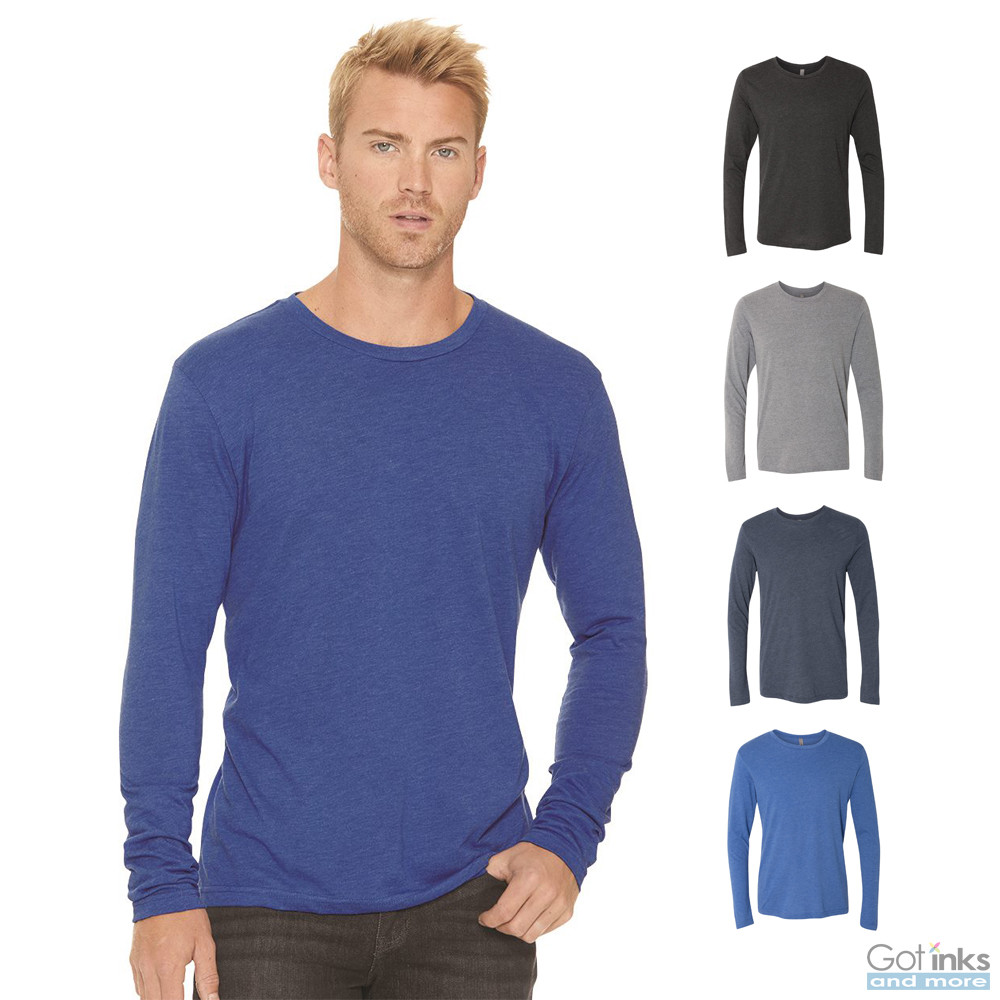 Next Level Triblend Long Sleeve Crew T-Shirt Soft Stretchy Lightweight Tee 6071 gallery