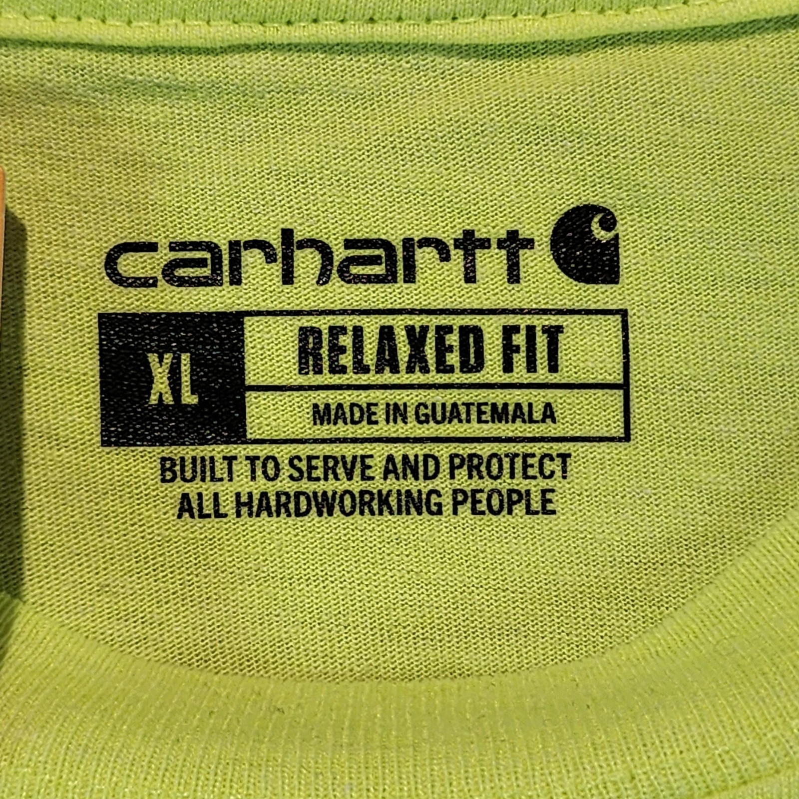 Carhartt Hi Vis Safety T Shirt XL Lime Yellow ASC Sabertooth Logo NWT gallery