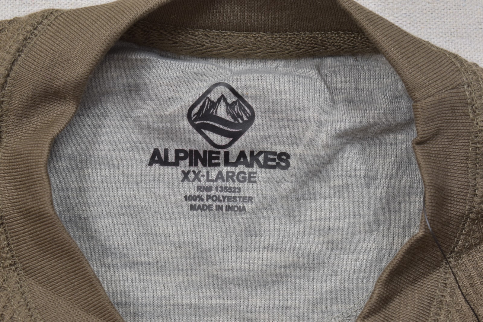 Alpine Lakes Men's XX-Large Brown Waffle Knit Performance Long Sleeve Tee Shirt gallery