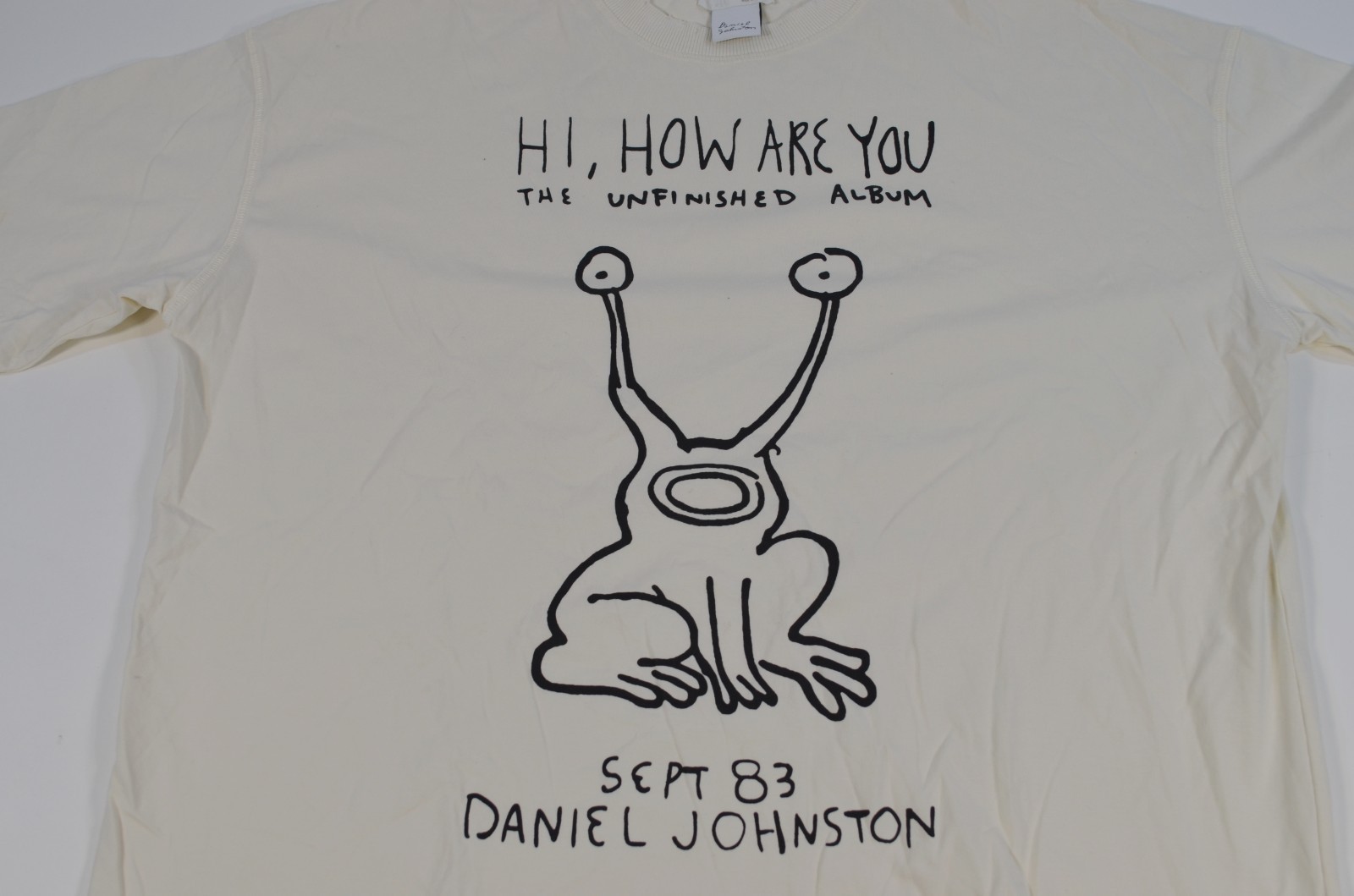 Daniel Johnston Hi How are You? Sept 1983 White Sara Large Shirt gallery
