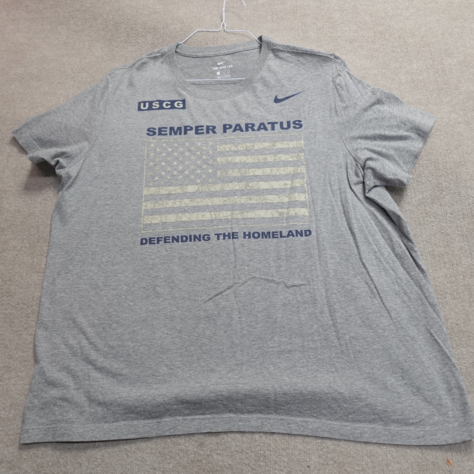 Nike Shirt 2XL Gray USCG Coast Guard Defending the Homeland
