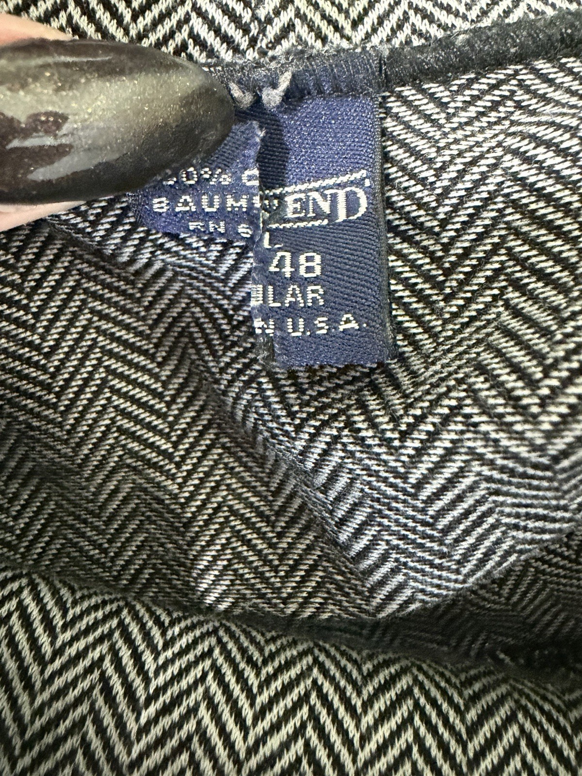 Lands End Men’s Traditional Fit Gray Herringbone Mock Neck Pullover Shirt XL gallery