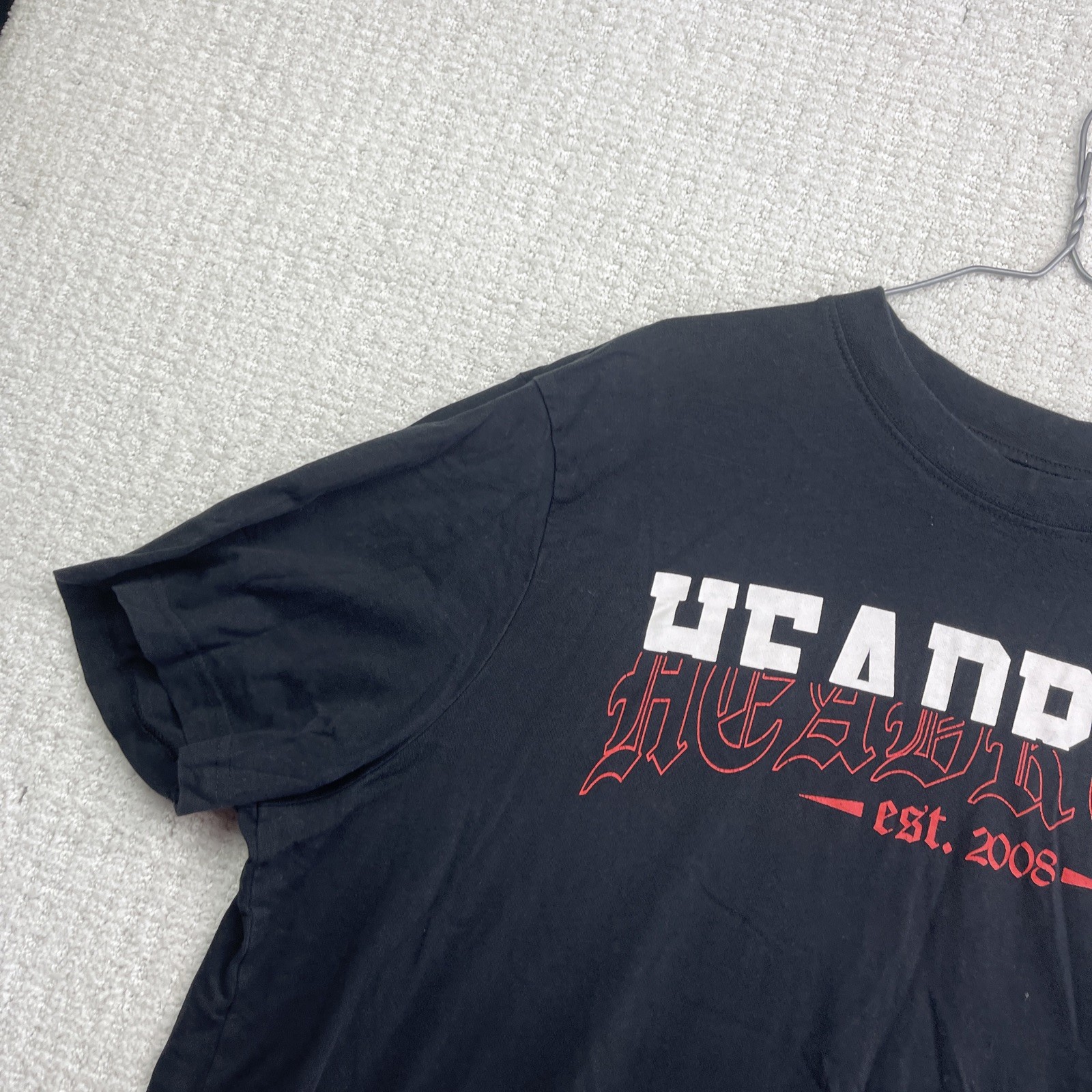 Y2K HEADRUSH T-shirt Men Sz XXL Black Goth Grunge Spell out Logo Est 2008 gallery