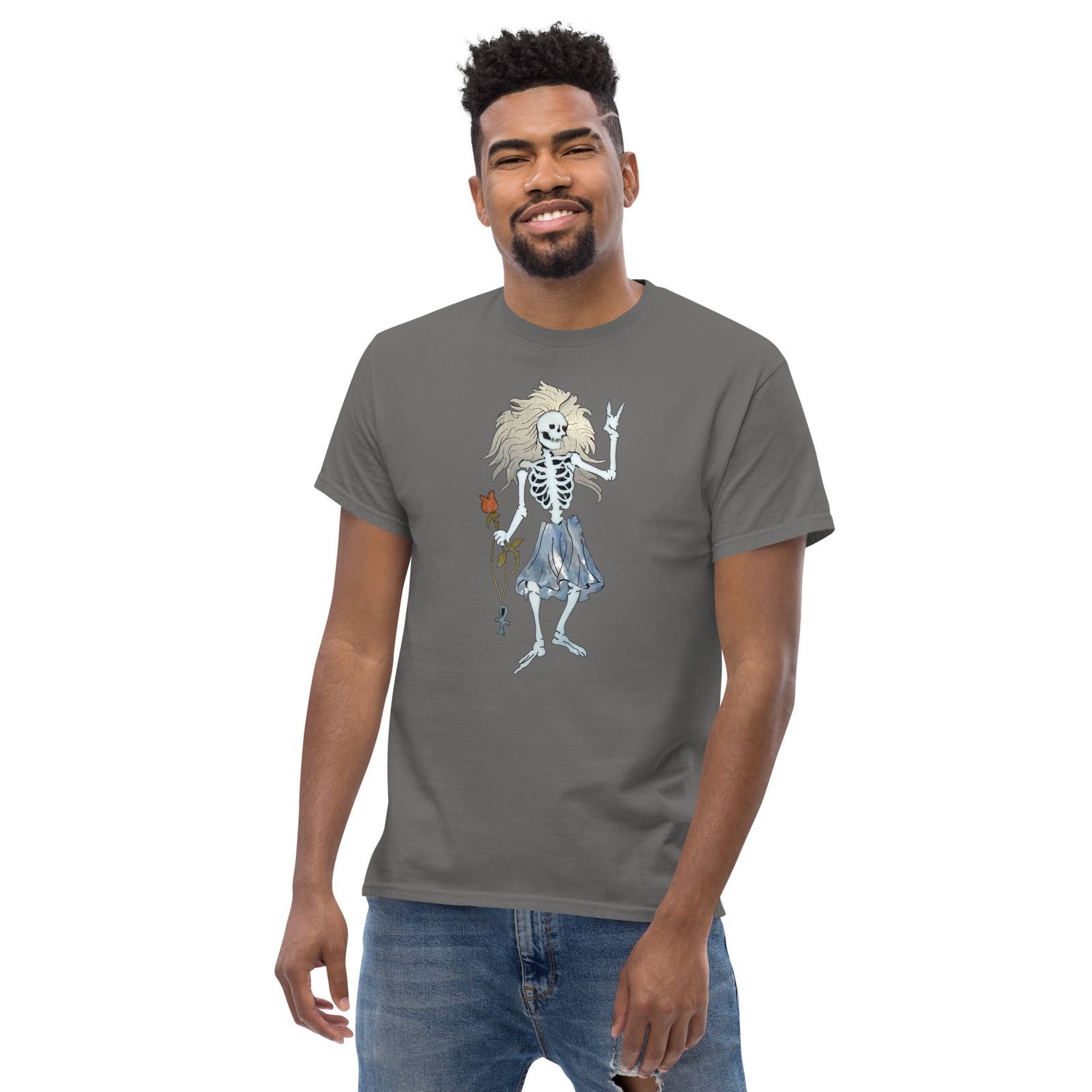 Jerry Garcia Rosebud Skeleton Grateful Dead Unisex classic tee gallery