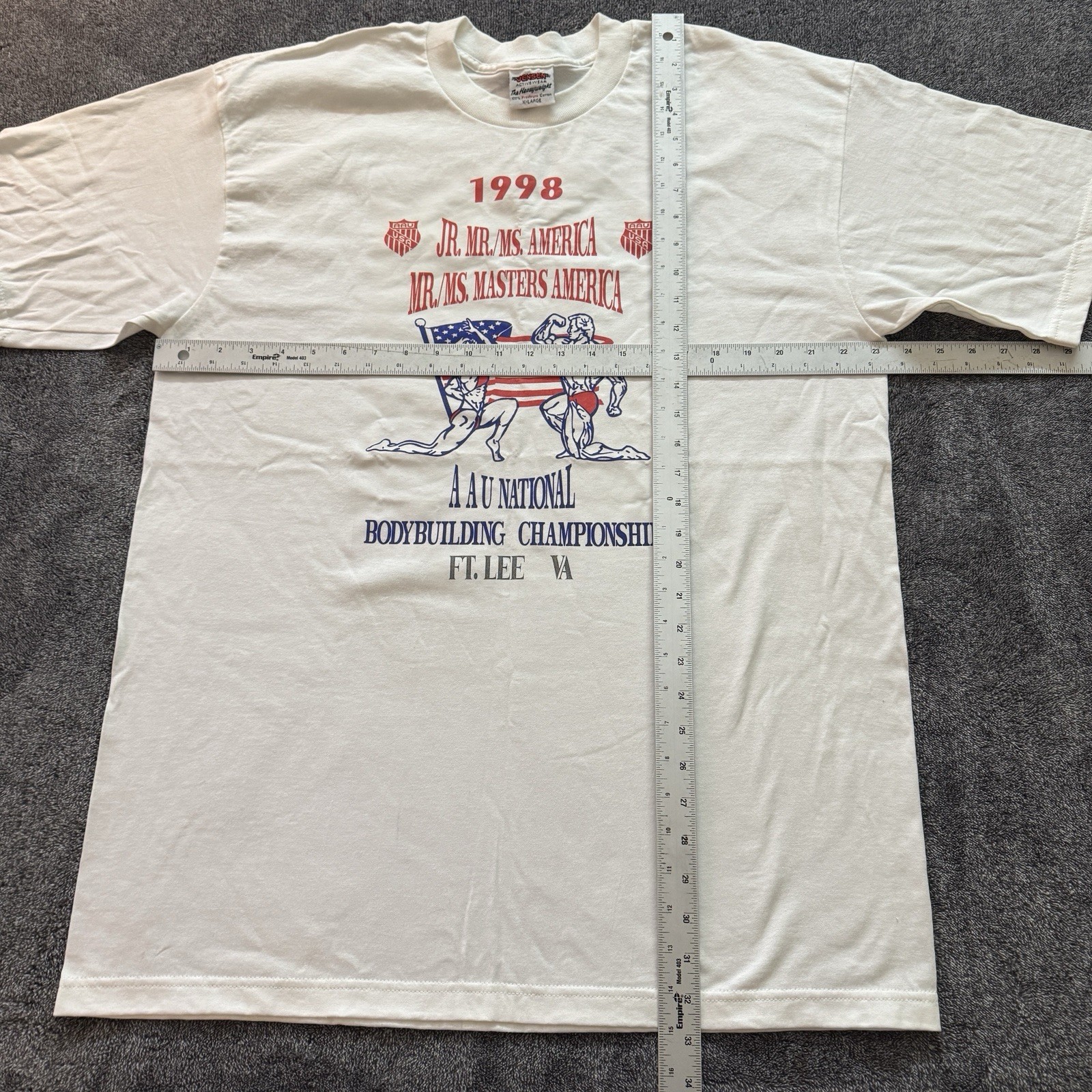 Vintage 90s Mr & Ms America T Shirt Mens XL Bodybuilding USA AAU 1998 Ft Lee VA gallery